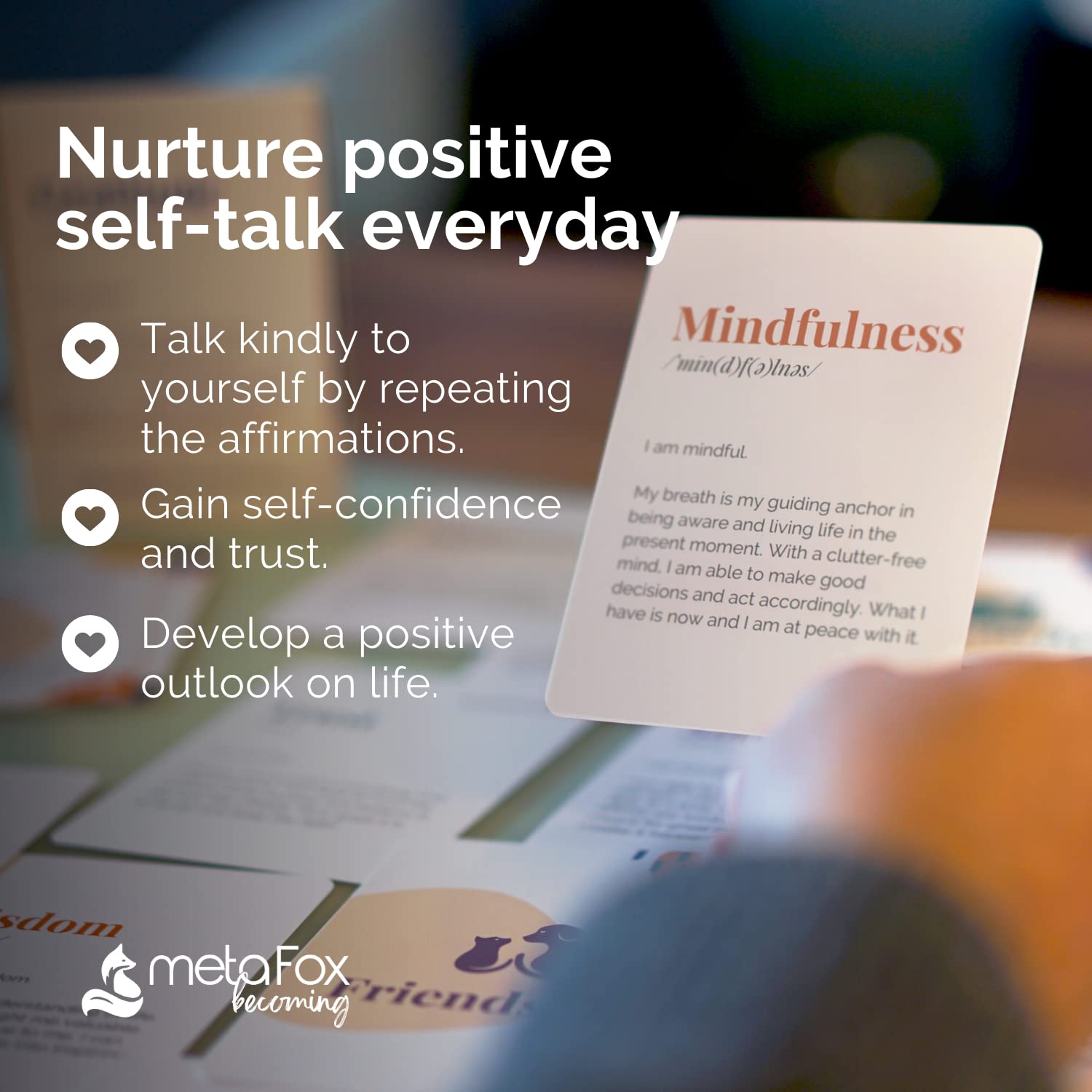 metaFox Affirmations Cards 'Repeat After Me 52 Affirmation Cards with Values-Themed Daily Affirmations for Inspiration and Mindfulness - Image 4