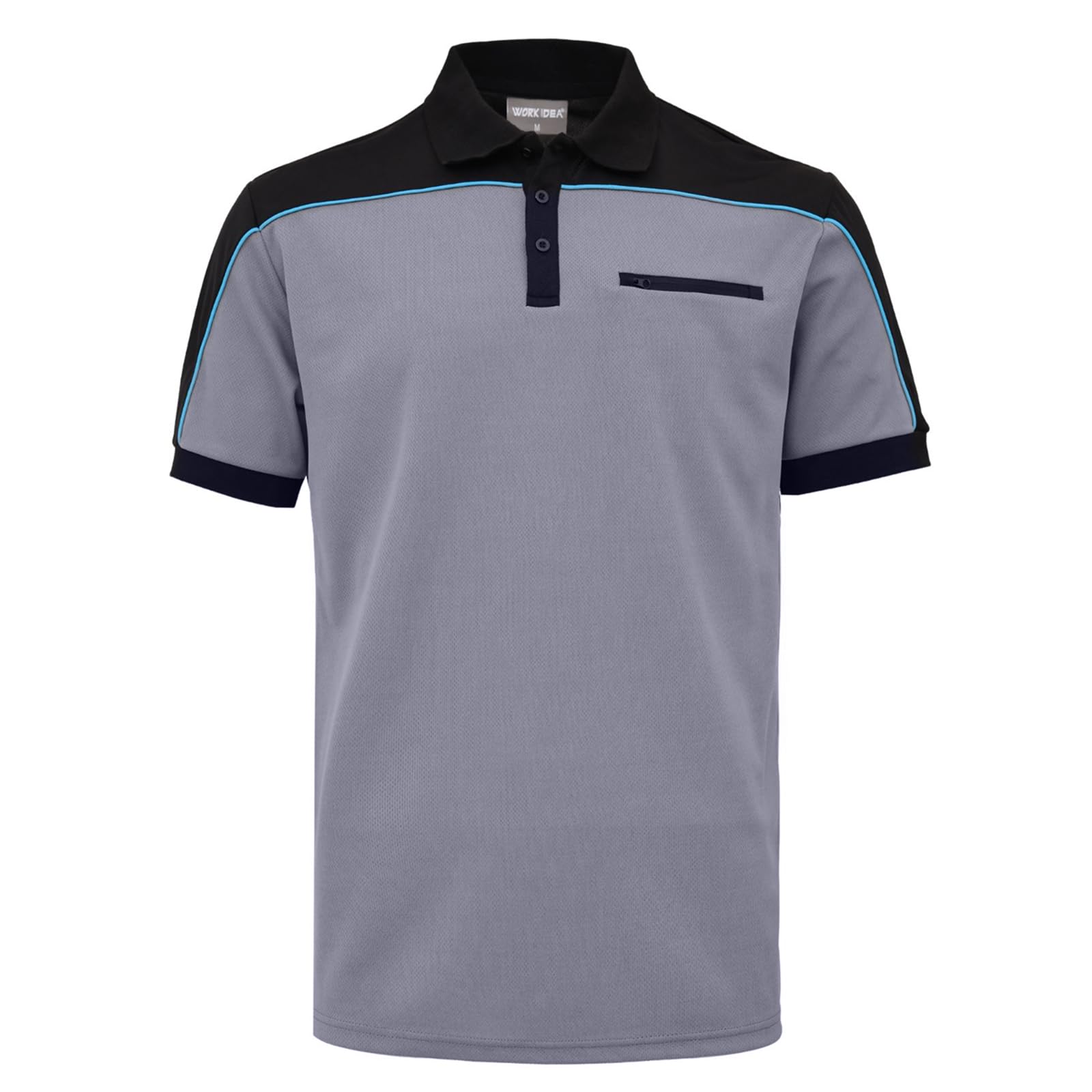 WORK IDEA Polo de Trabajo de Manga Corta para Hombre, 100% Poliéster