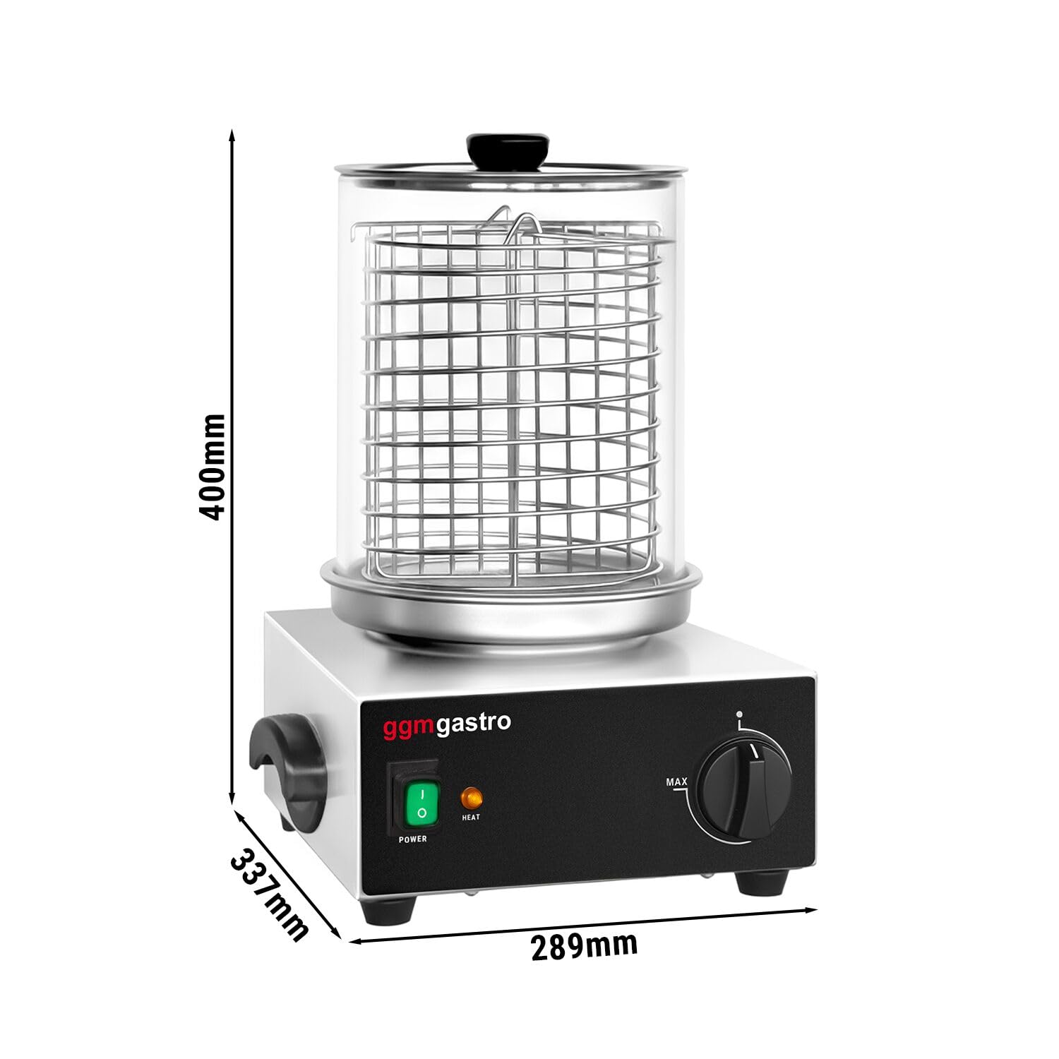 GGM Gastro | HDMHN | Hot Dog Steamer/Würstchenwärmer - 800 Watt
