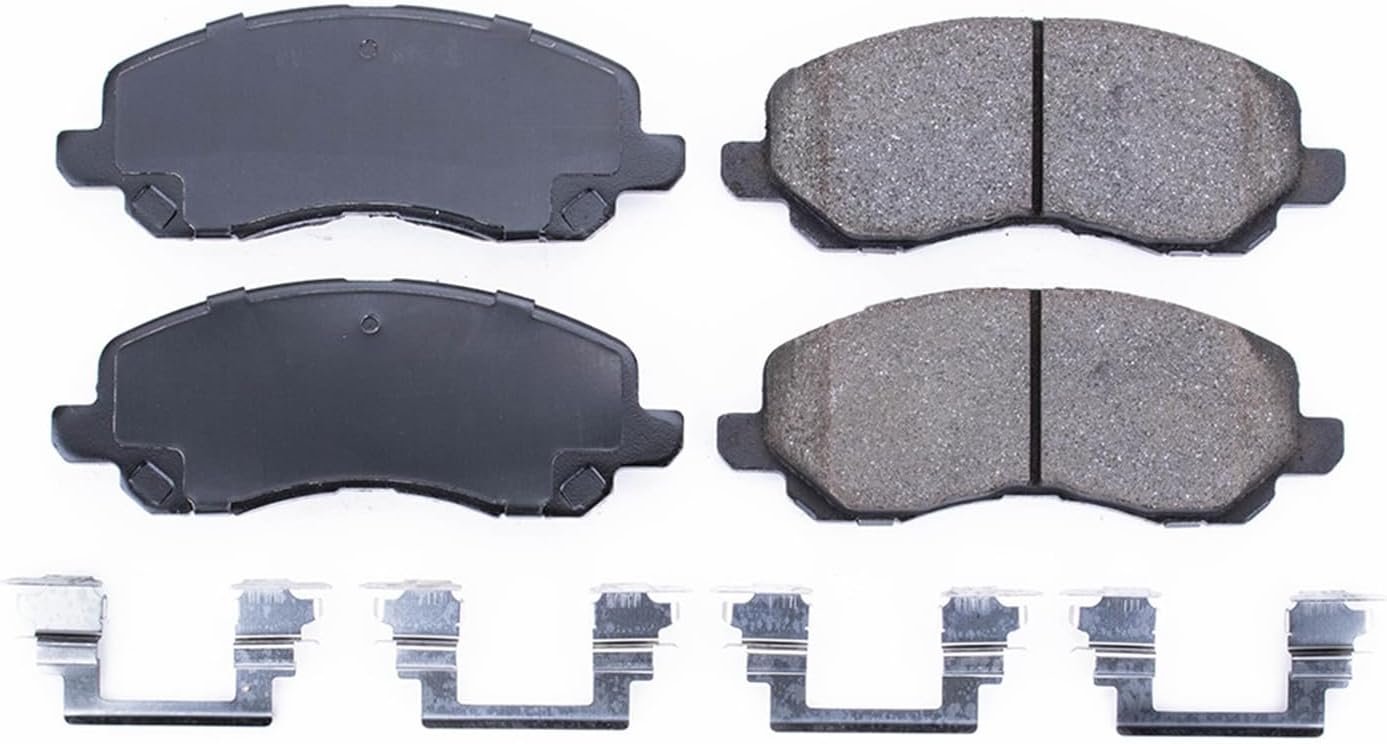 PowerStop Front Brake Pads For Chrysler Sebring 2007-10 |Dodge Avenger 2008-14 |Jeep Compass 2007-17 |Patriot 2007-17 |Mitsubishi Lancer 2008-17 - Z17 Ceramic Brake Pads With Install Hardware, 17-866