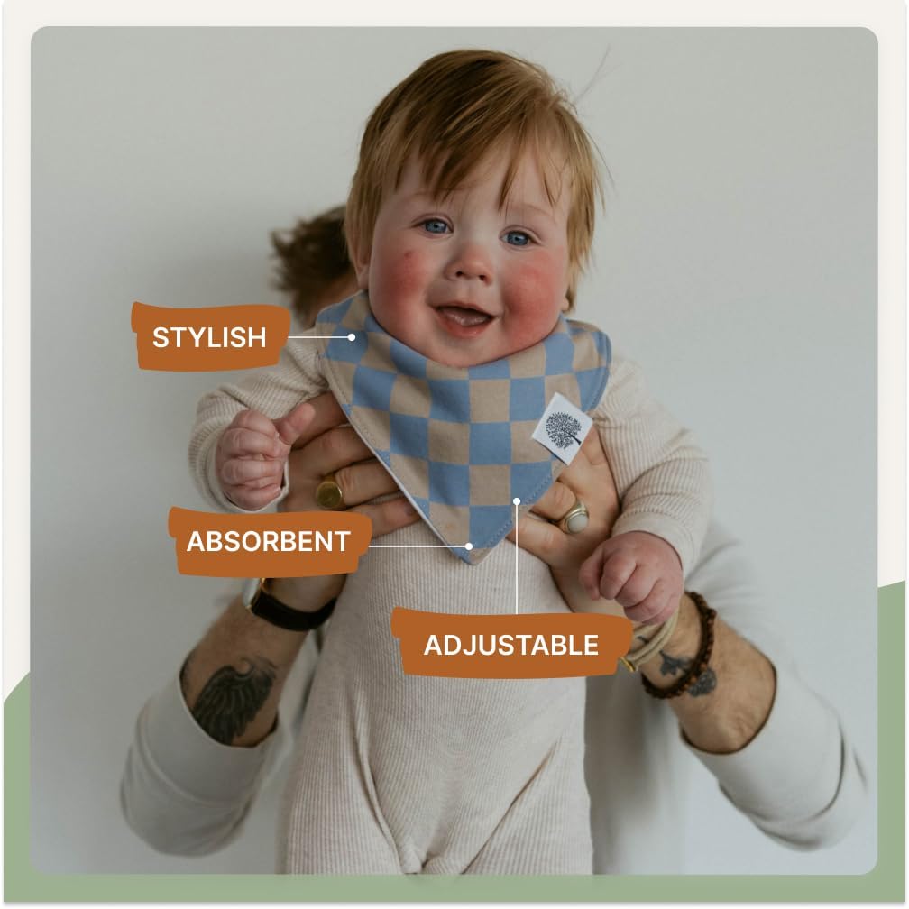 Parker Baby Bandana Drool Bibs for Boys, Girls & Unisex - Soft & Stylish Teething Bibs for Babies