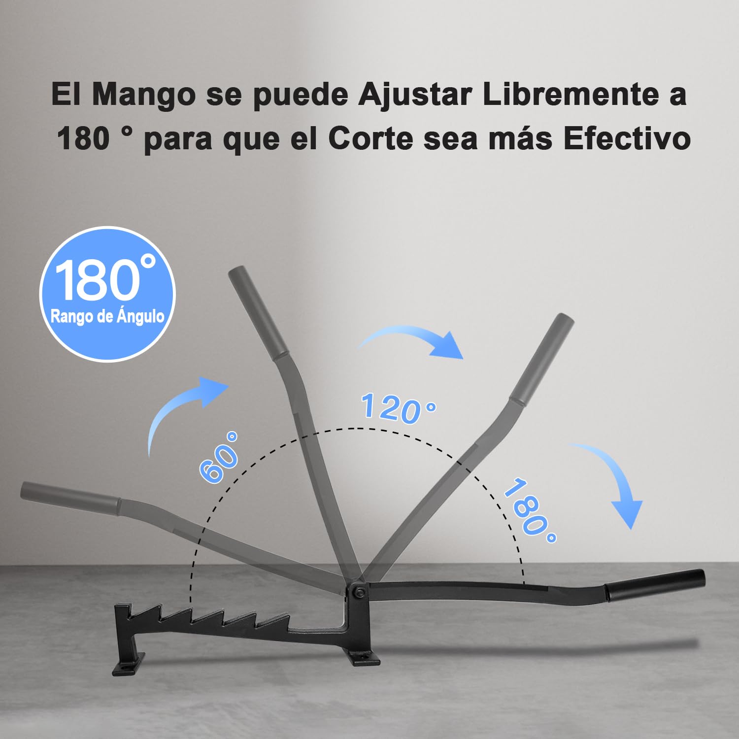 Cortador de Leña de Soporte de Pared, Cortadora de Troncos Manual, Divisor de Leña con Guantes para Camping, Picnic, Casa de Jardín, Negro