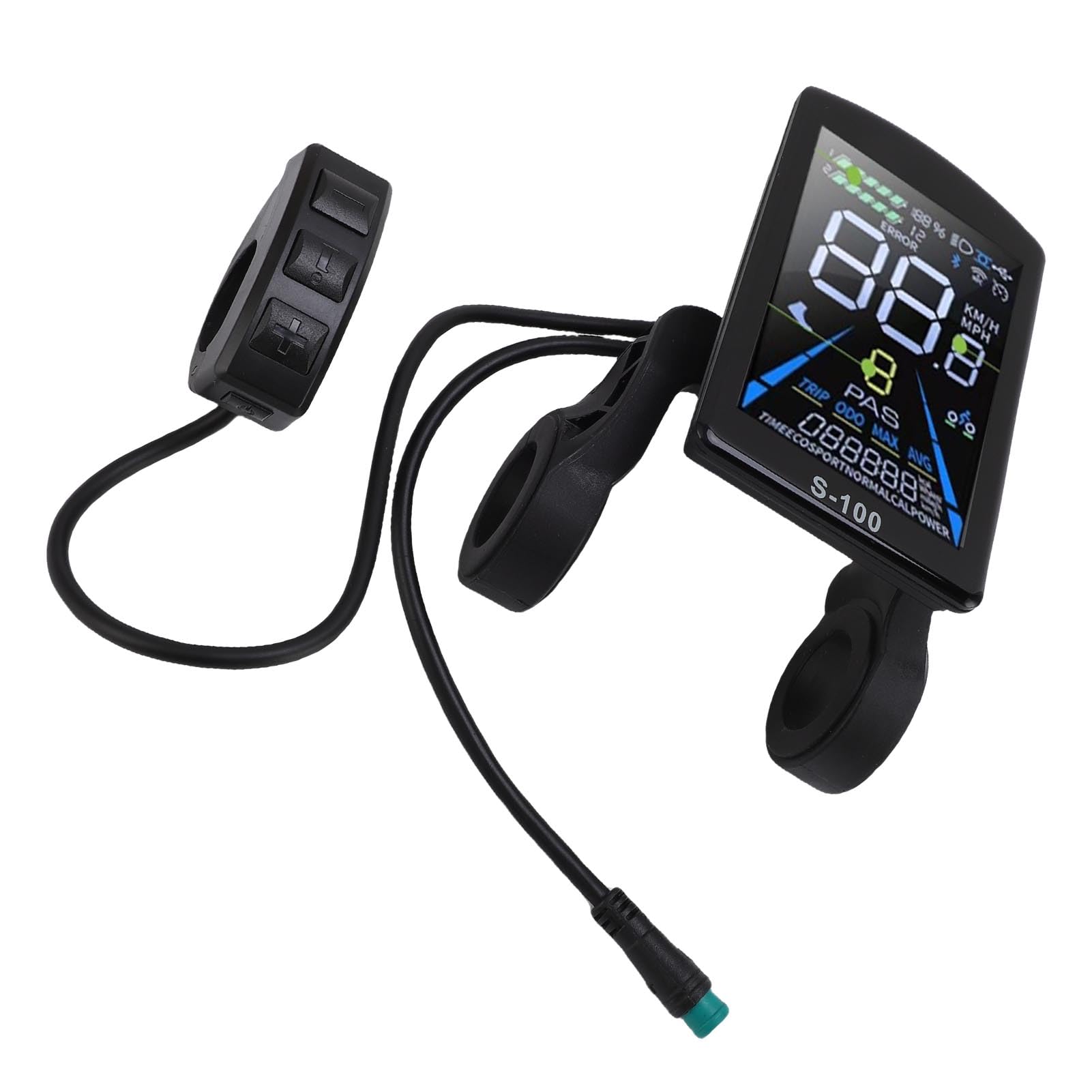 Bnineteenteam Schermo LCD Colorato Durevole Costruzione Electric Bike Display LCD, Cavo a Prova di Pioggia a 5, per Pendolarismo Quotidiano, Ciclismo, Campeggio