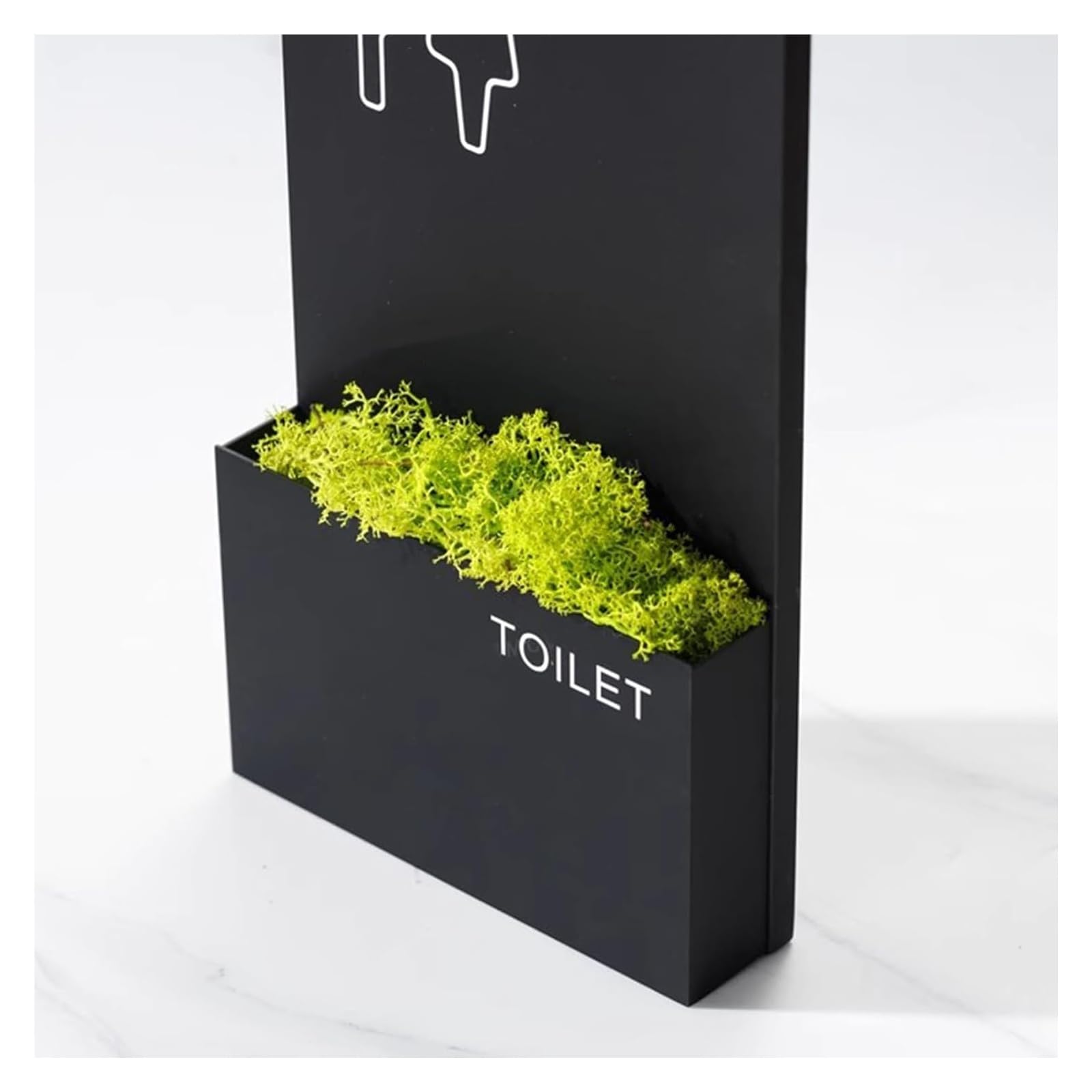 Carteles para aseos, Letrero decorativo unisex for puerta de baño acero inoxidable, negro, 26x14cm