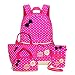 Girls Backpacks and Lunch Bag for School Book Bag and Handbag Purse Polka Dots (Rose 4Pcs Polka Dots)