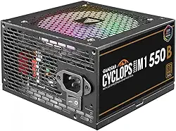 Fonte de Alimentação Gamdias Cyclops M1-550B - 550W, 80 Plus, Bronze, PFC Ativo, RGB, S/Cabo