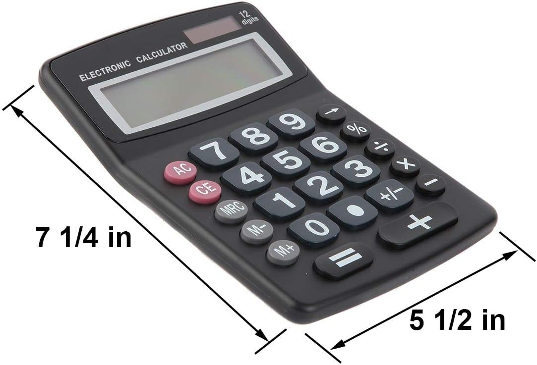 Lily's Home Jumbo 12-Digit Desktop Calculator - Black