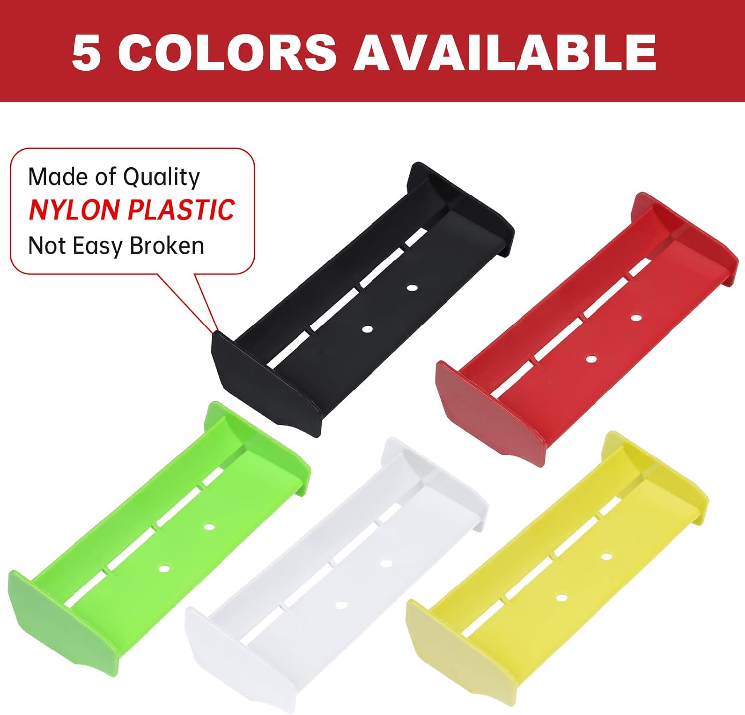 HobbyPark RC Car Wing Body Spoiler,High Down Force for 1:10 Scale Off Road Buggy(White)