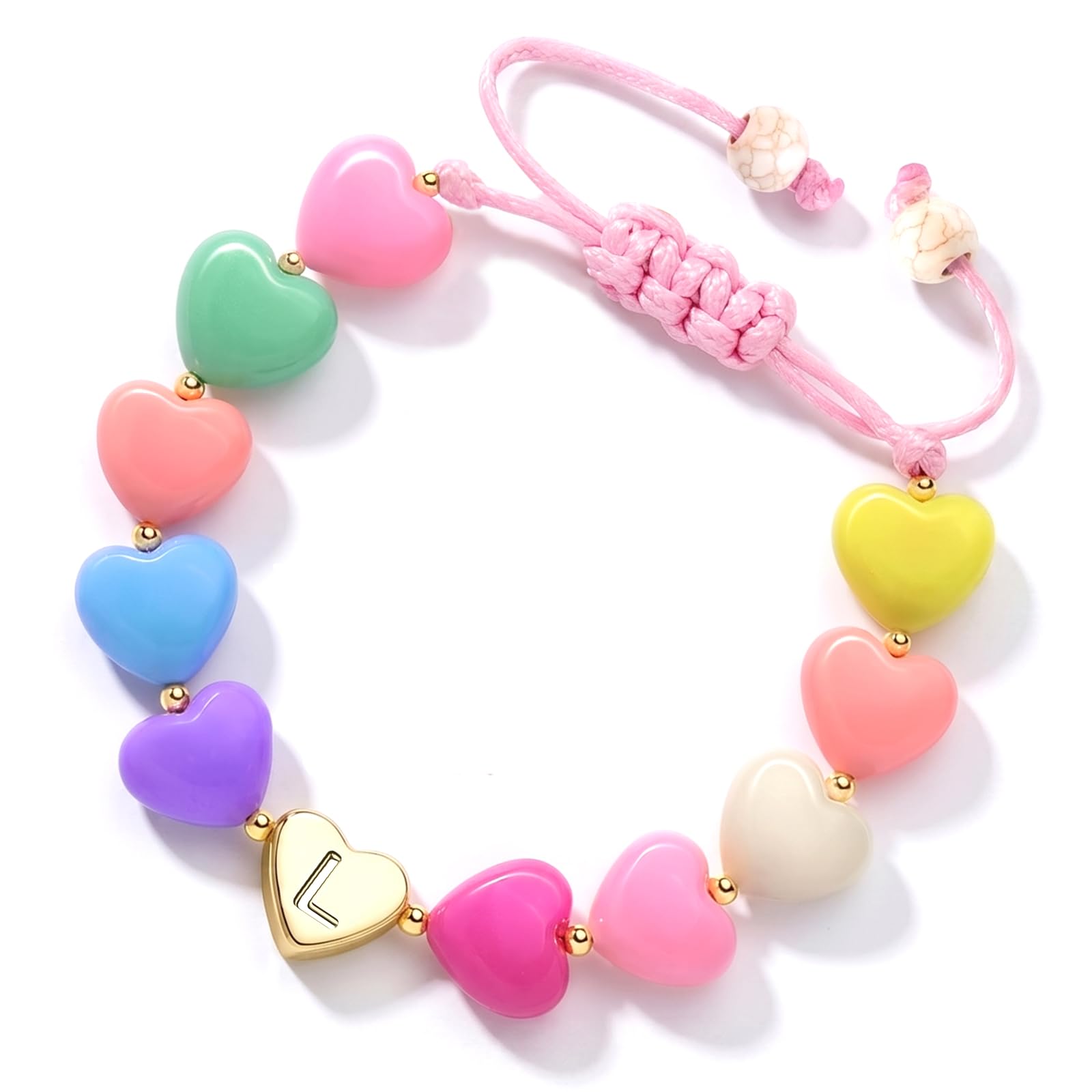 Bracelet Cœur Fille – Acier Inoxydable Réglable 17 Cm – Accessoire Anniversaire, Fête, Quotidien – Bijou Enfant Ado