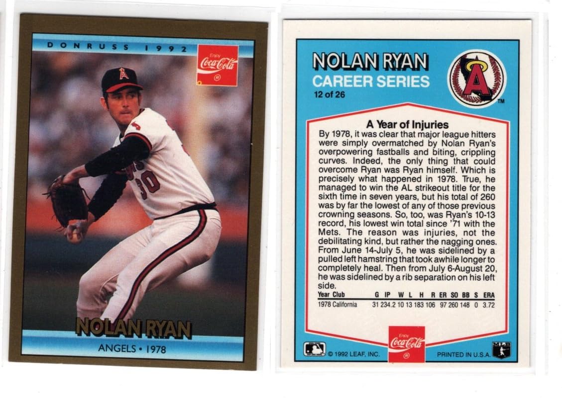 Amazon.com: Gold Nolan Ryan 1992 Donruss Promo Card-1978 