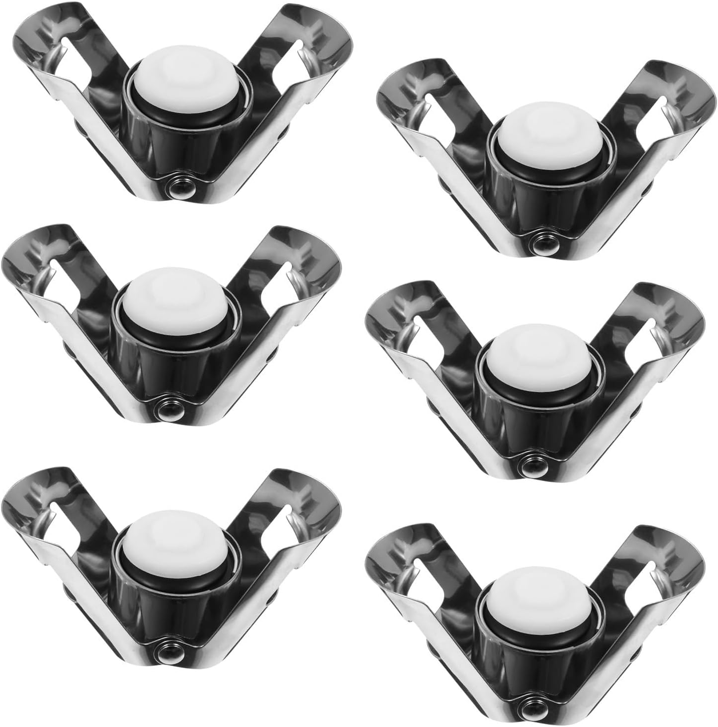 UPKOCH 6pcs Stainless Steel Wine Stoppers Vacuum Sealers for Wine and Cava, Leak-proof Bottle Sealers to Maintain Aroma and Freshness for Parties and Everyday Use