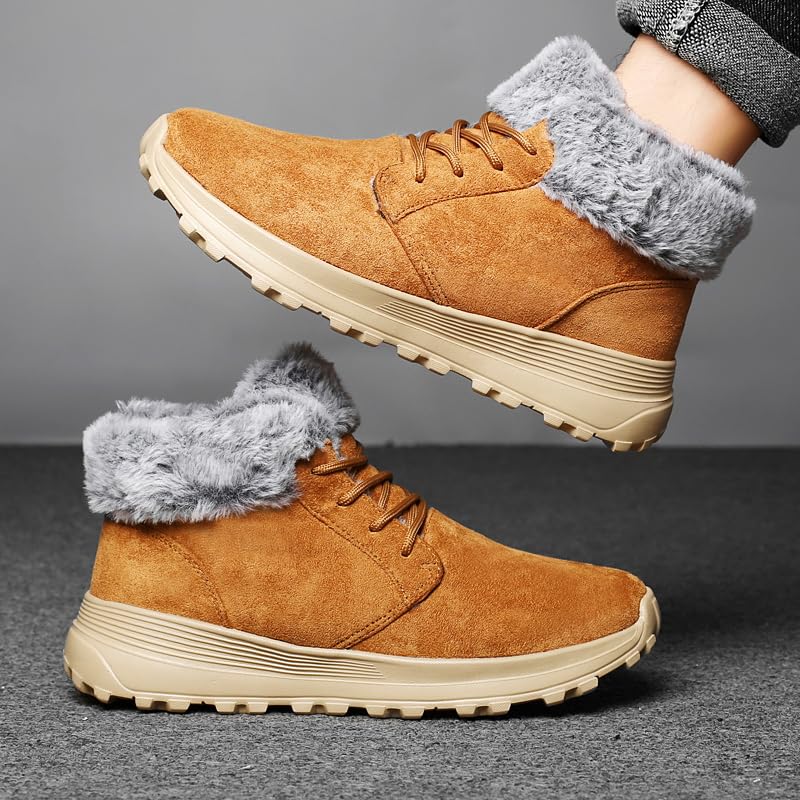 Image of SNEKARMIN Men Snow Boots Outdoor Shoes For Male Thick Sole Sneakers for Men Winter Shoes Botines Tenis Keep Warm Fluff Mens Ankle Boots