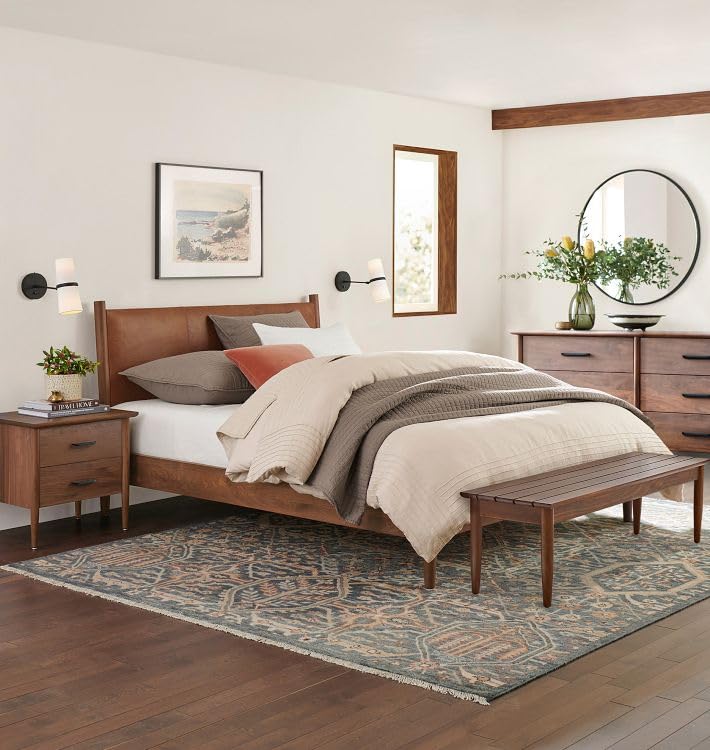 X went Furniture Solid sheesham Wood Bedroom Bench, Slatted Top Design, Walnut Finish, (100 * 40 * 40 cm) 3