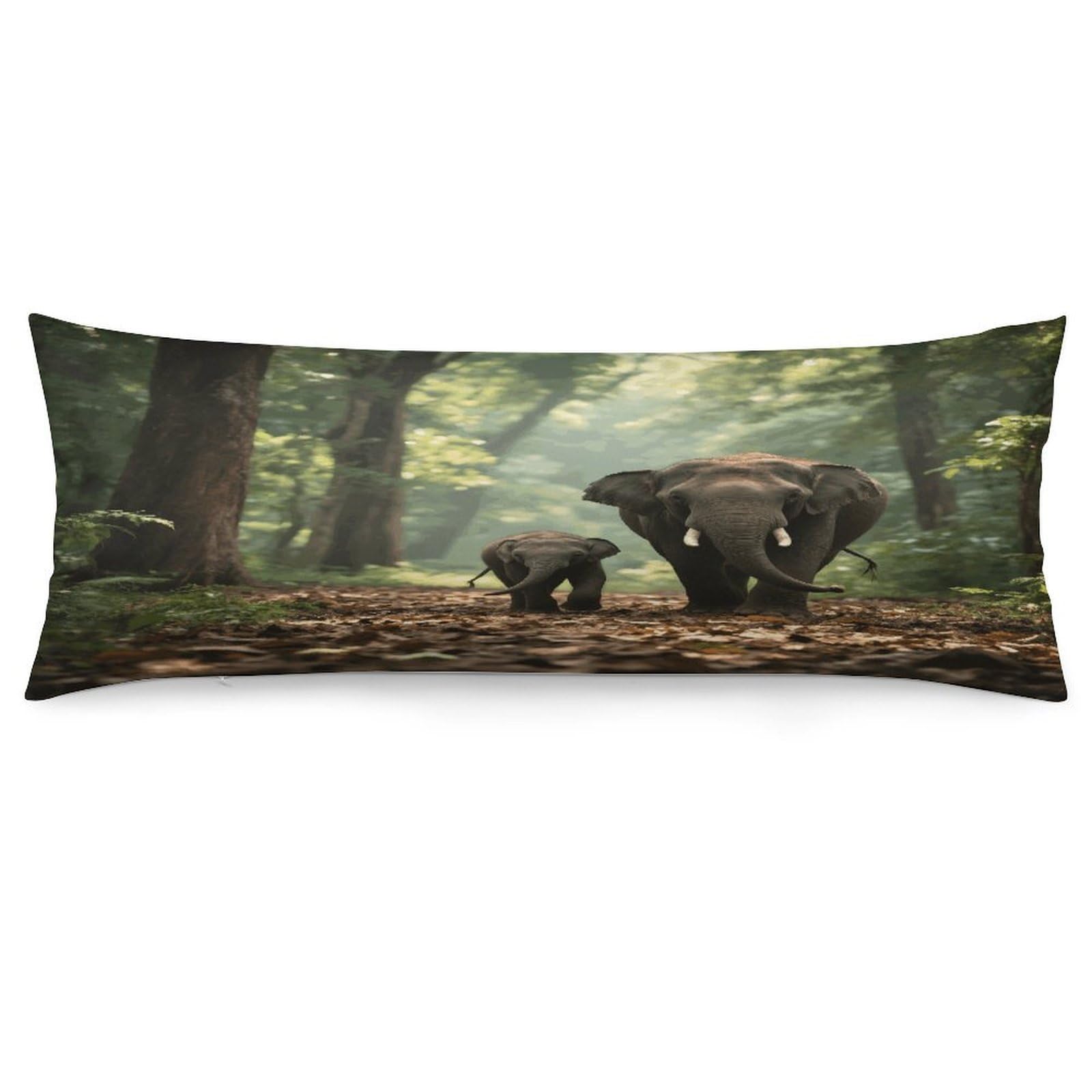 Elephants Throw Pillow Cover Soft Pillow Case Decorative Lumbar Pillow Cover Cozy Throw Pillowcase Polyester Rectangular Cushion Case Decor for Couch Sofa Bed