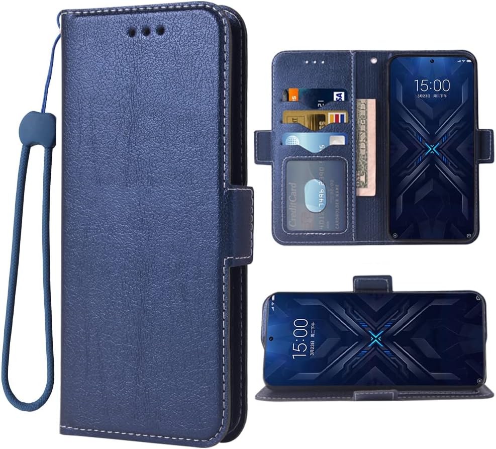 Compatible with Xiaomi Black Shark 4/4 Pro/4s Wallet Case and Leather Flip Card Holder Stand Cell Accessories Mobile Folio Purse Credit Phone Cover for BlackShark 4s Pro Women Men Blue
