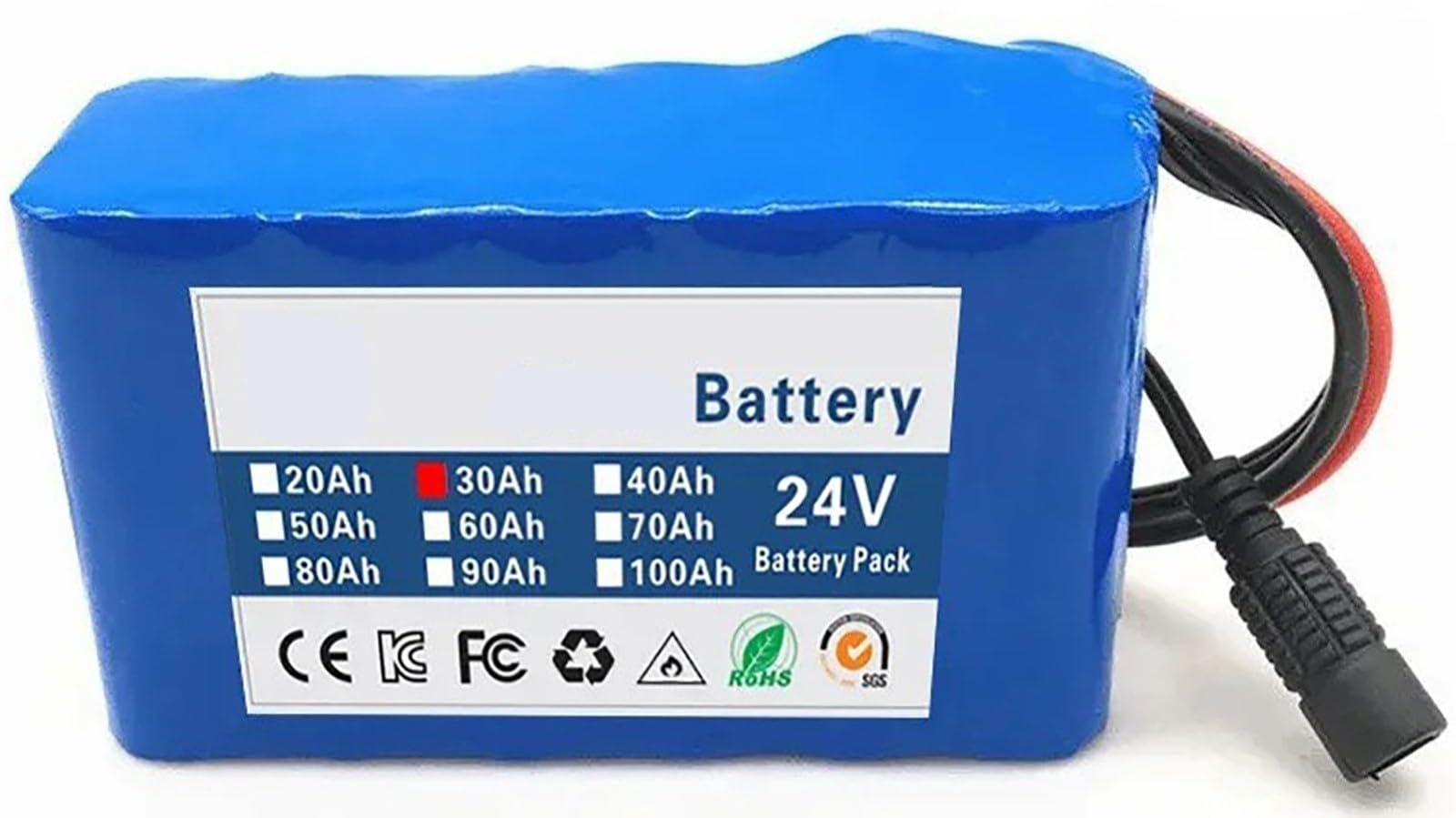 E-Bike Batteria 24V 30AH Capacità Ad Alta Potenza Batterie 25.2V 6S2P Batteria Ricaricabile Per Bicicletta Elettrica Con Caricabatteria 24V 30Ah,XT60