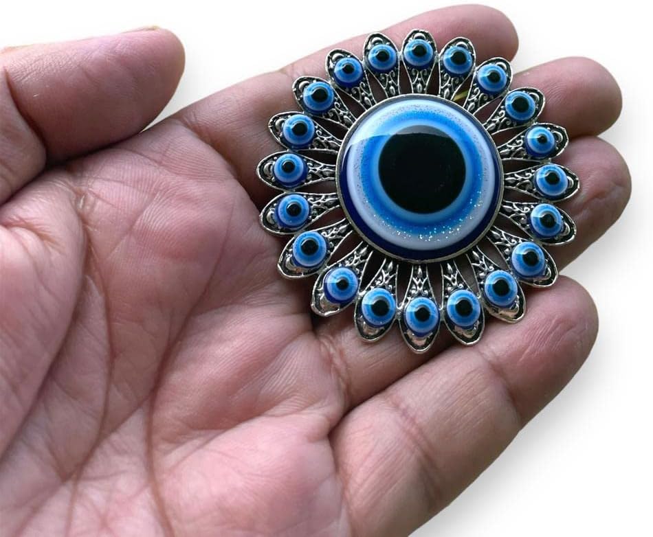 BLUE BEADS Home&Decor Magnets Sun Designturkish Evil Eye Fridge Magnet Refrigerator Sticker-Sign Of Good Luck&Protection Unique Trending Items Home&Office Decorative Things&Car Accessories,1 Piece