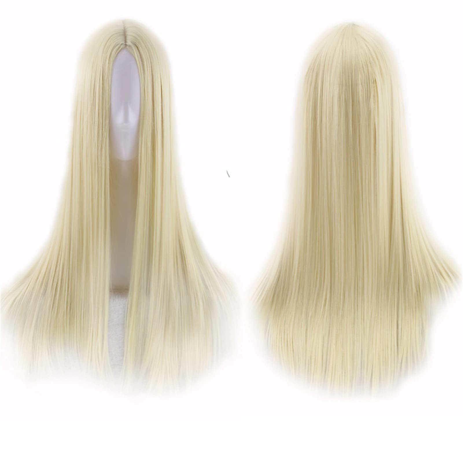 29.5" 75cm Long Blonde Wigs for Women Long Straight Synthetic Blonde Wigs for Party Cosplay Halloween Anime (B-Light Blonde)