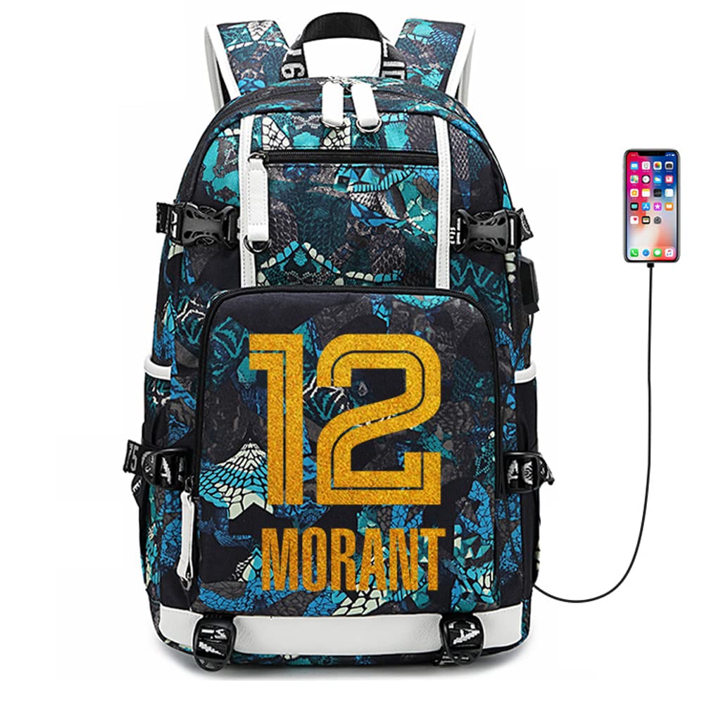 FANwenfeng Basketball Player JA Number 12 Multifunction Backpack Travel Daypack Fans Bag