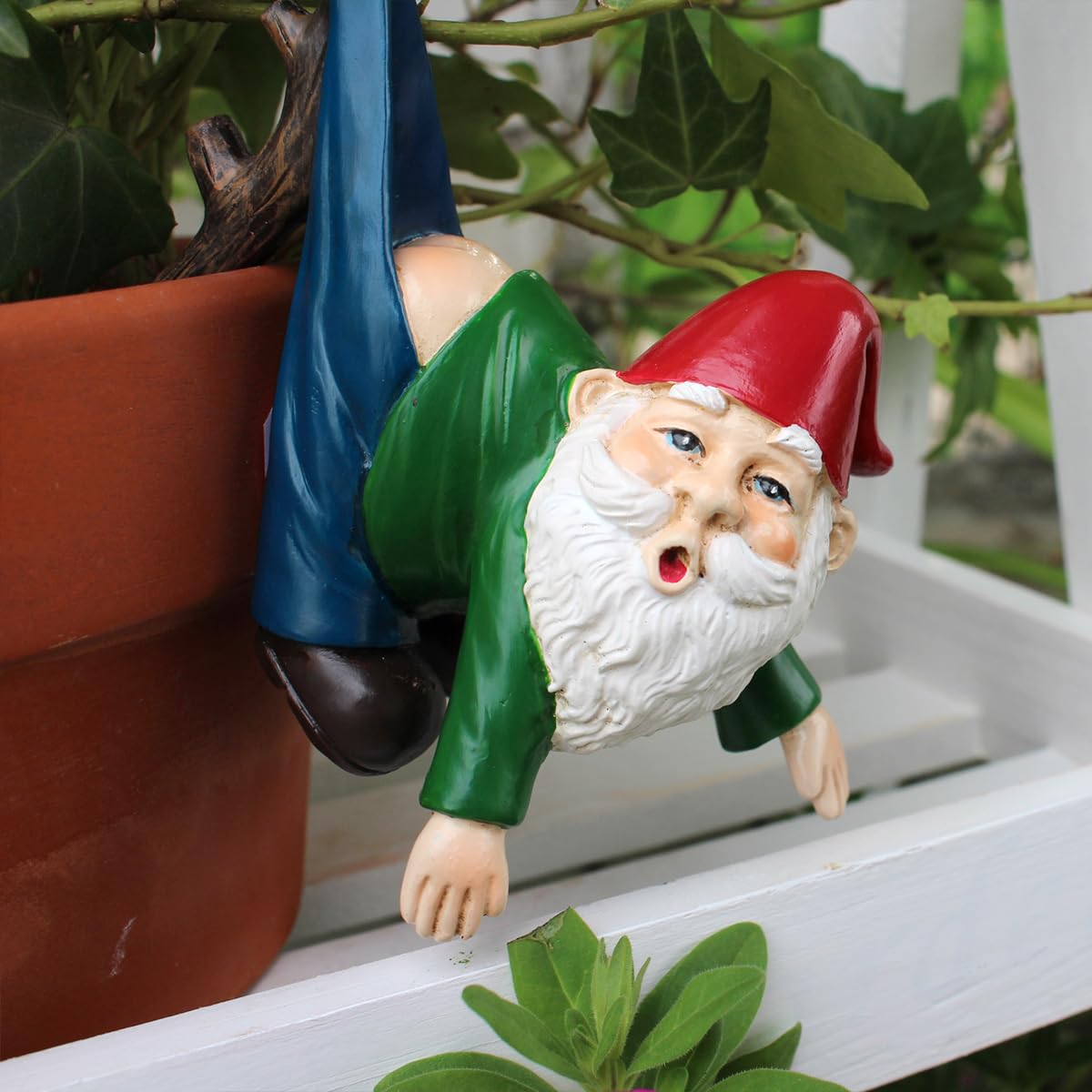 OwMell Gnome Garden Decor Statue Flower Pot Hugger...