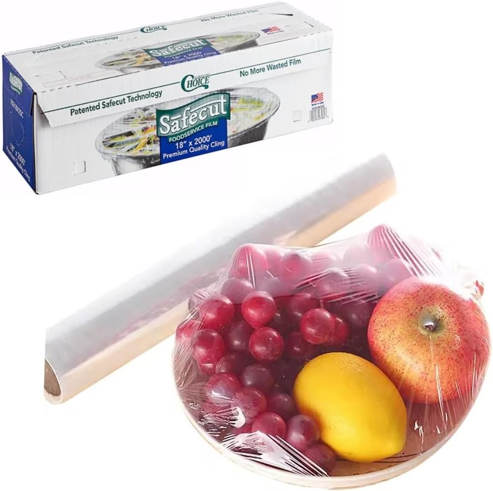 Generic Premium Foodservice Film with Slide Cutter (18"" x 3000'), Clear