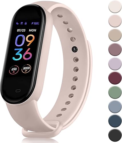 Meliya Bandas para Amazfit Band 5 Correa de repuesto para mujeres y hombres, correa deportiva de silicona suave compatible con Amazfit Band 5