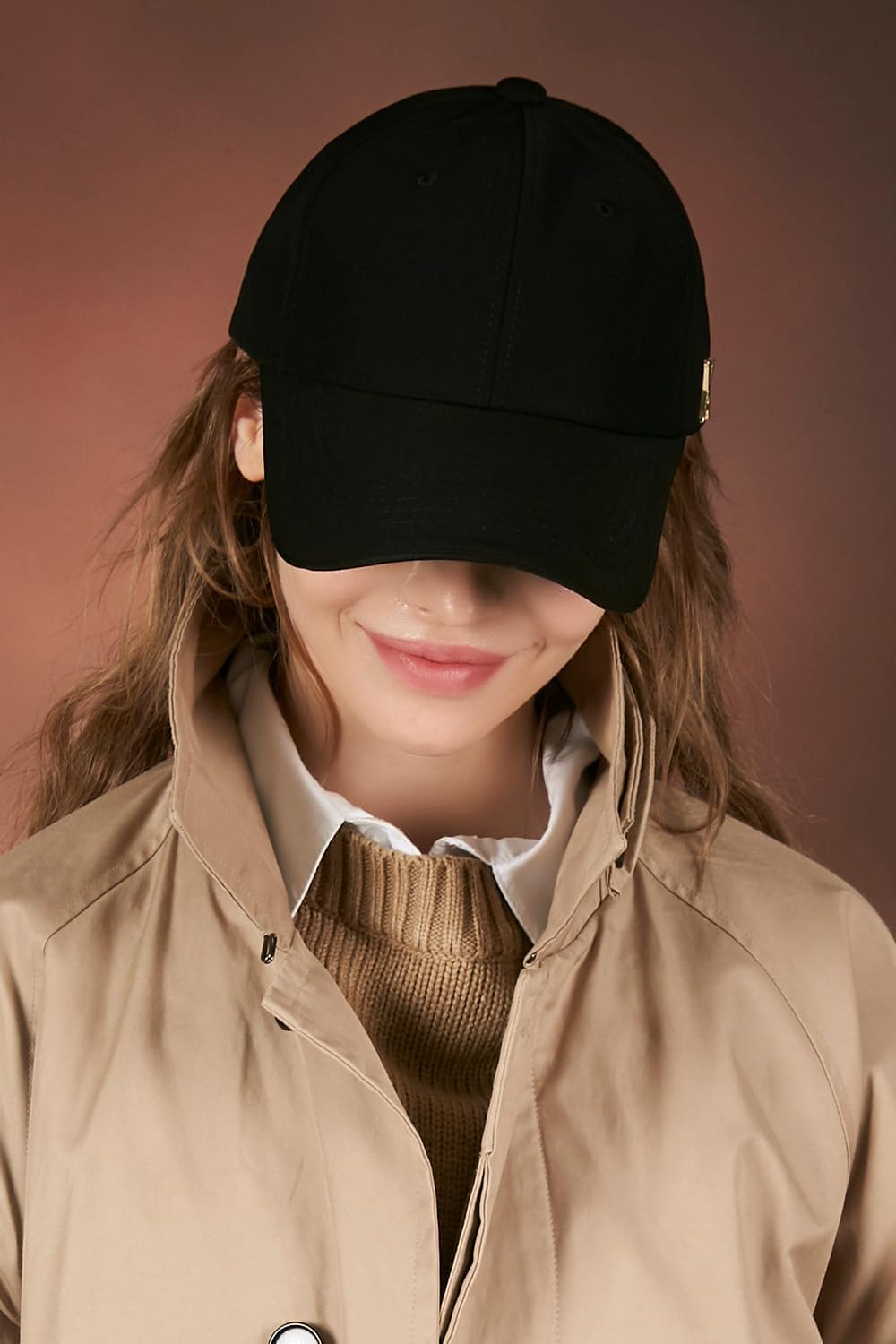 VARZAR 【Official Store Gold Stud Over fit Ball Cap / 3colors Unisex Deeper Small face Effect Fashion hat Polyester