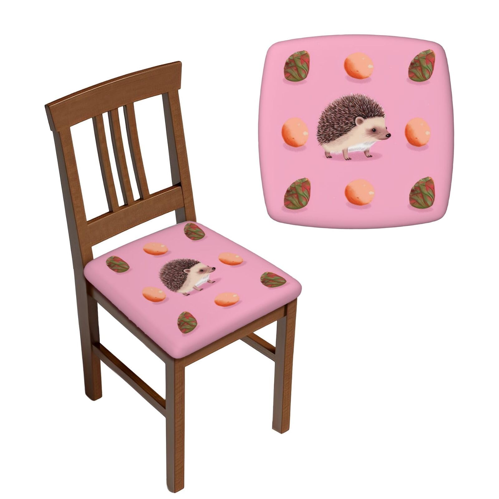 NONHAI 6PCS Dining Chair Seat Covers Set Little Hedgehog Stretch Removable Chairs Covers Washable Seat Cushion Slipcovers Protector for Dining Room Kitchen Chairs