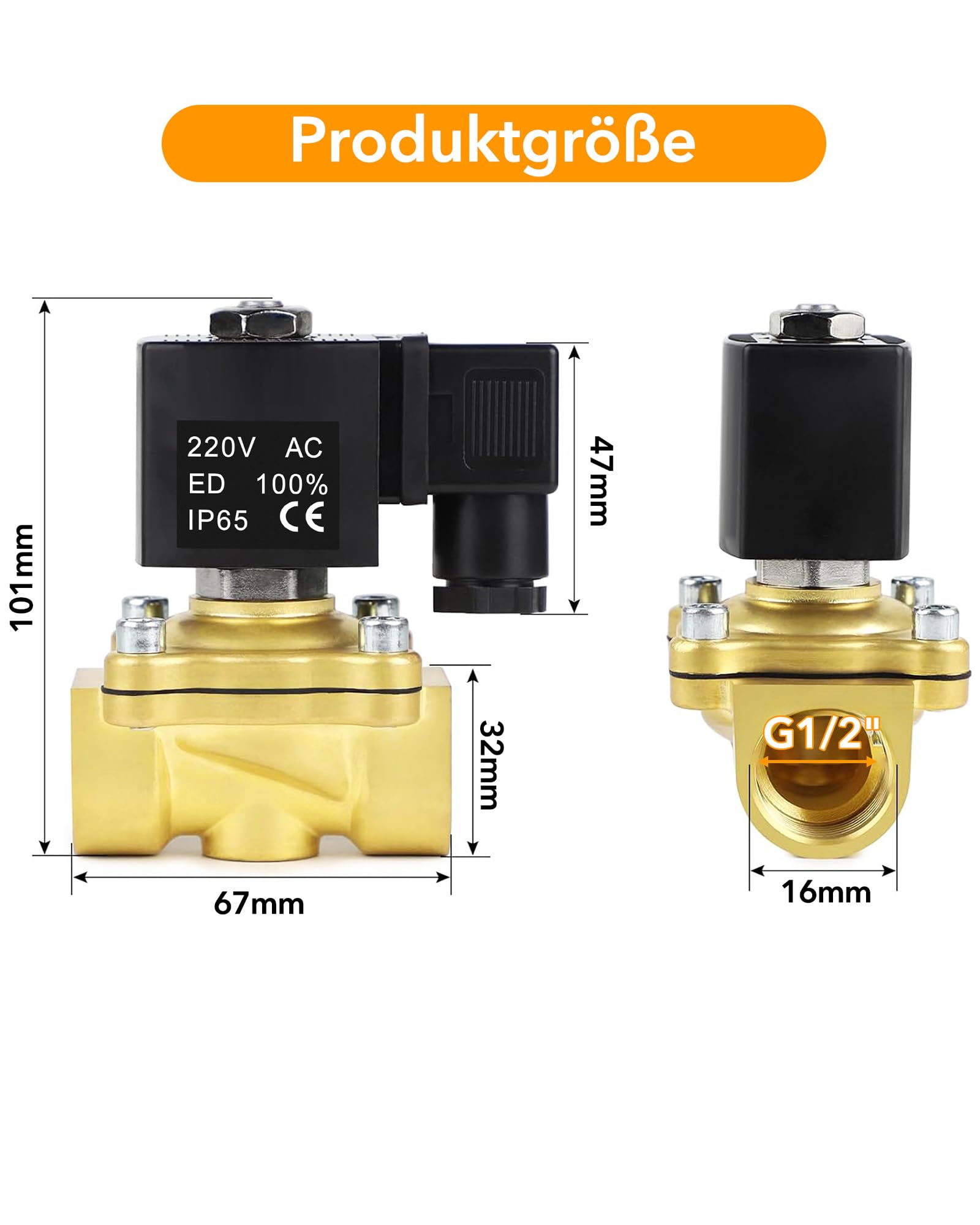 Solenoid Valve Magnétique en Laiton: Elettrovalvola 220V AC G1/2" Elettrico Elettrovalvola in Ottone per Aria e Olio Acqua