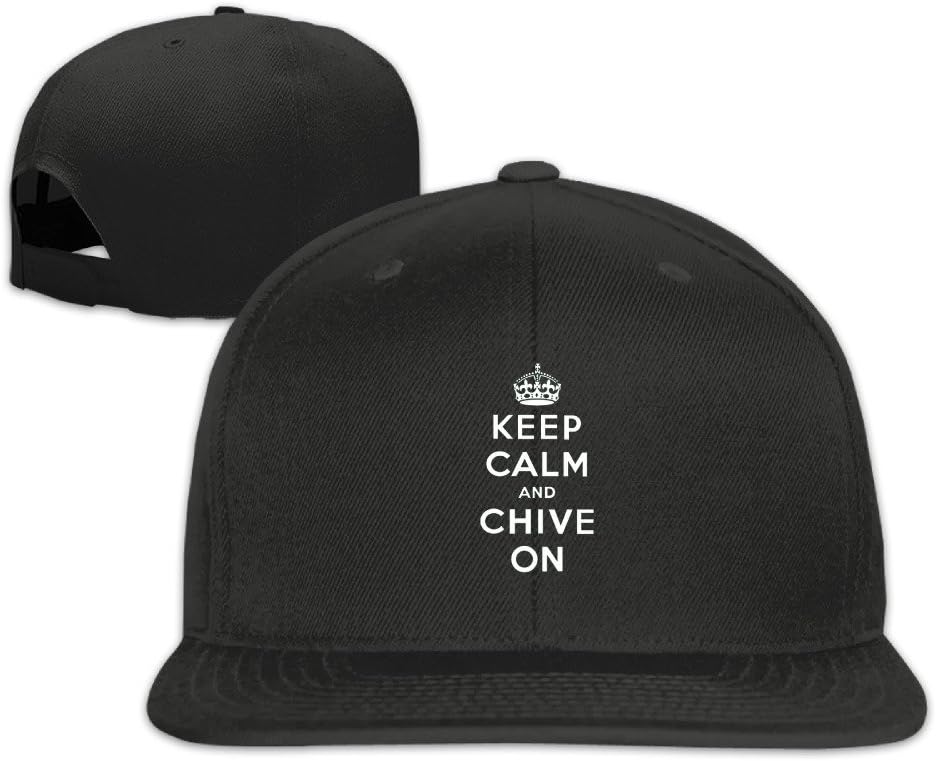 Keep Calm and Chive On Logo Trucker Hats Black Apparel