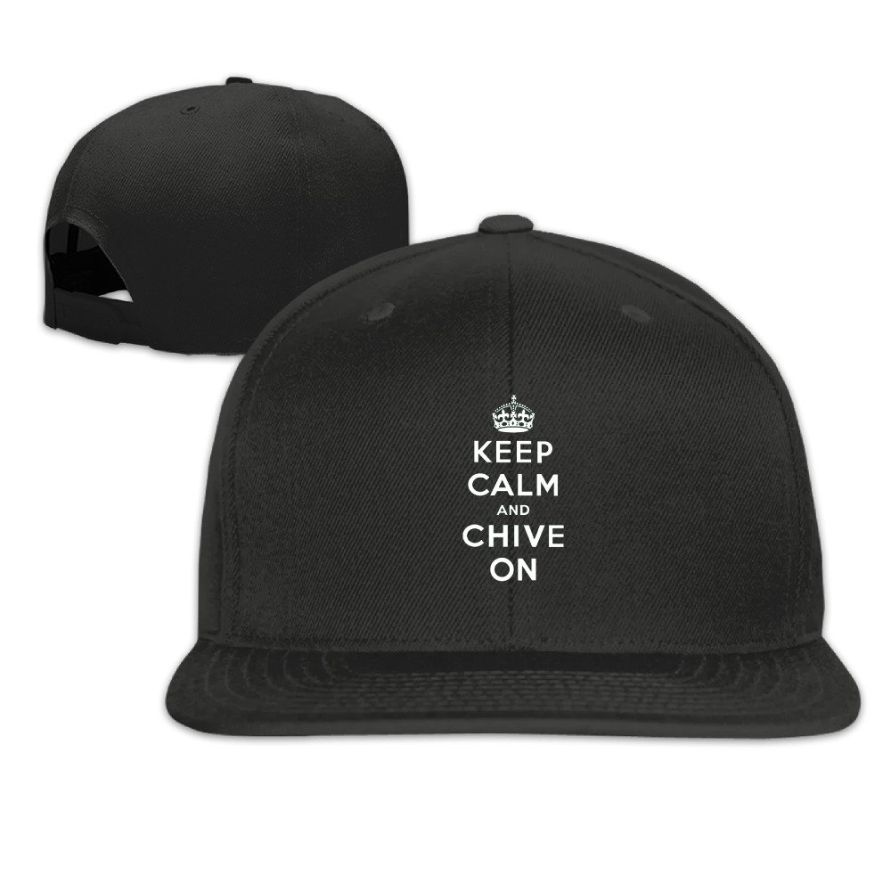 Keep Calm and Chive On Logo Trucker Hats Black Apparel
