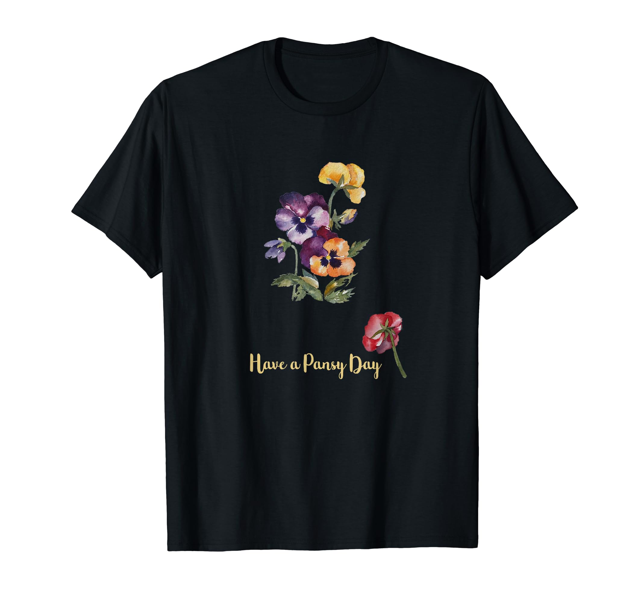 Fun Pansy T-Shirt Floral Men Women T-Shirt