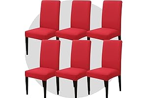 Stretch Chair Covers Slipcovers Set of 6 Red Stretchable Dining Chair Slipcover Washable Removable