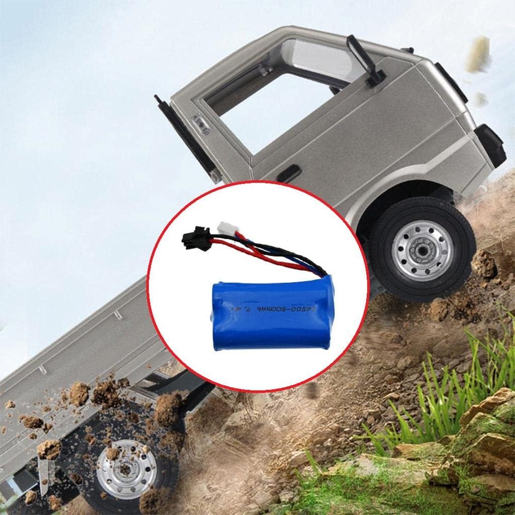 High Capacity 7.4V 500mAh RC Battery for WPL D12 1:10 RC Car - Safe Charging - Long Driving Time - Blue - Replacement Lithium Battery Parts Accessories