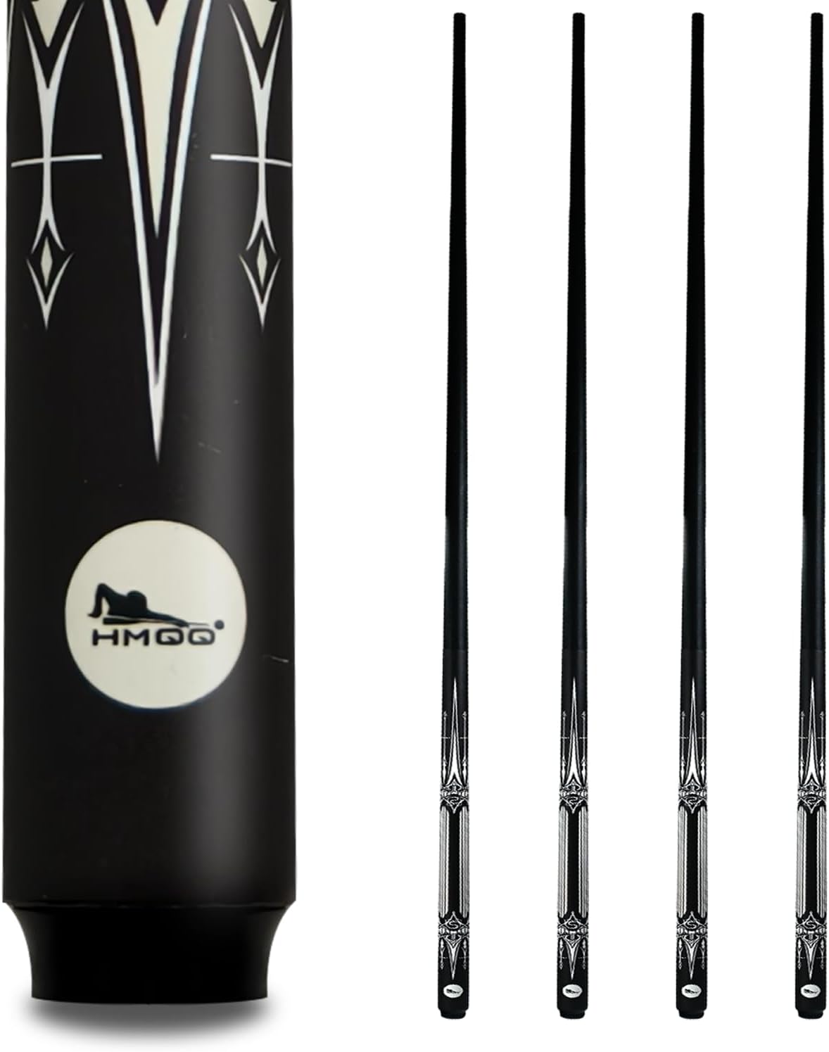 58" One Piece Fiberglass Graphite Composite Billiard Pool Cue Sticks, Set of 4,21oz (Several Colors Available)