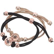 SUPVOX 2pcs Couple Sensor Bracelet for Long Distance Touch Bracelets Romantic Couple Light up Function for Relationship and Matching His and Hers Jewelry