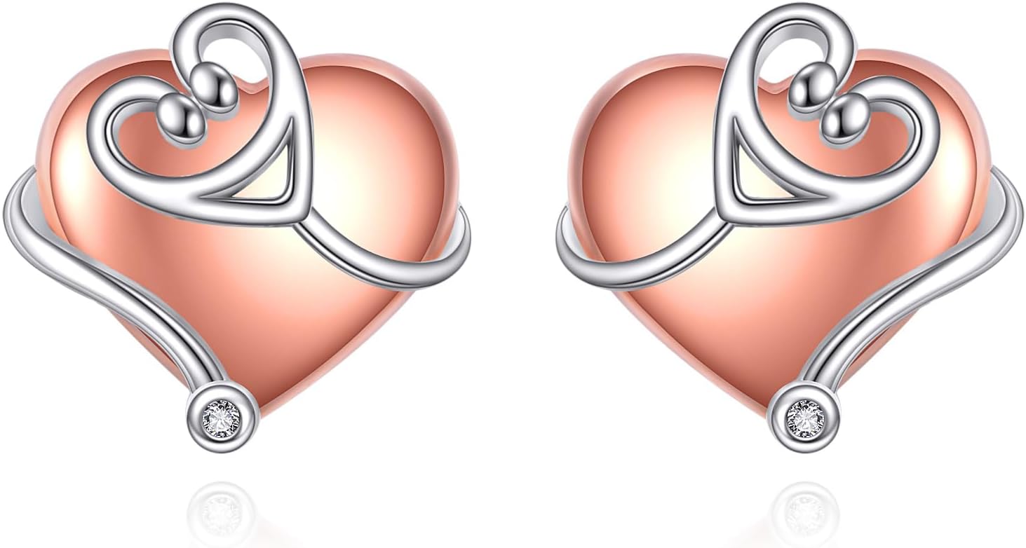 Nurse Stud Earrings S925 Sterling Silver Tooth/Stethoscope Earrings Jewelry Gifts For Women Female Dental Nurse Doctor