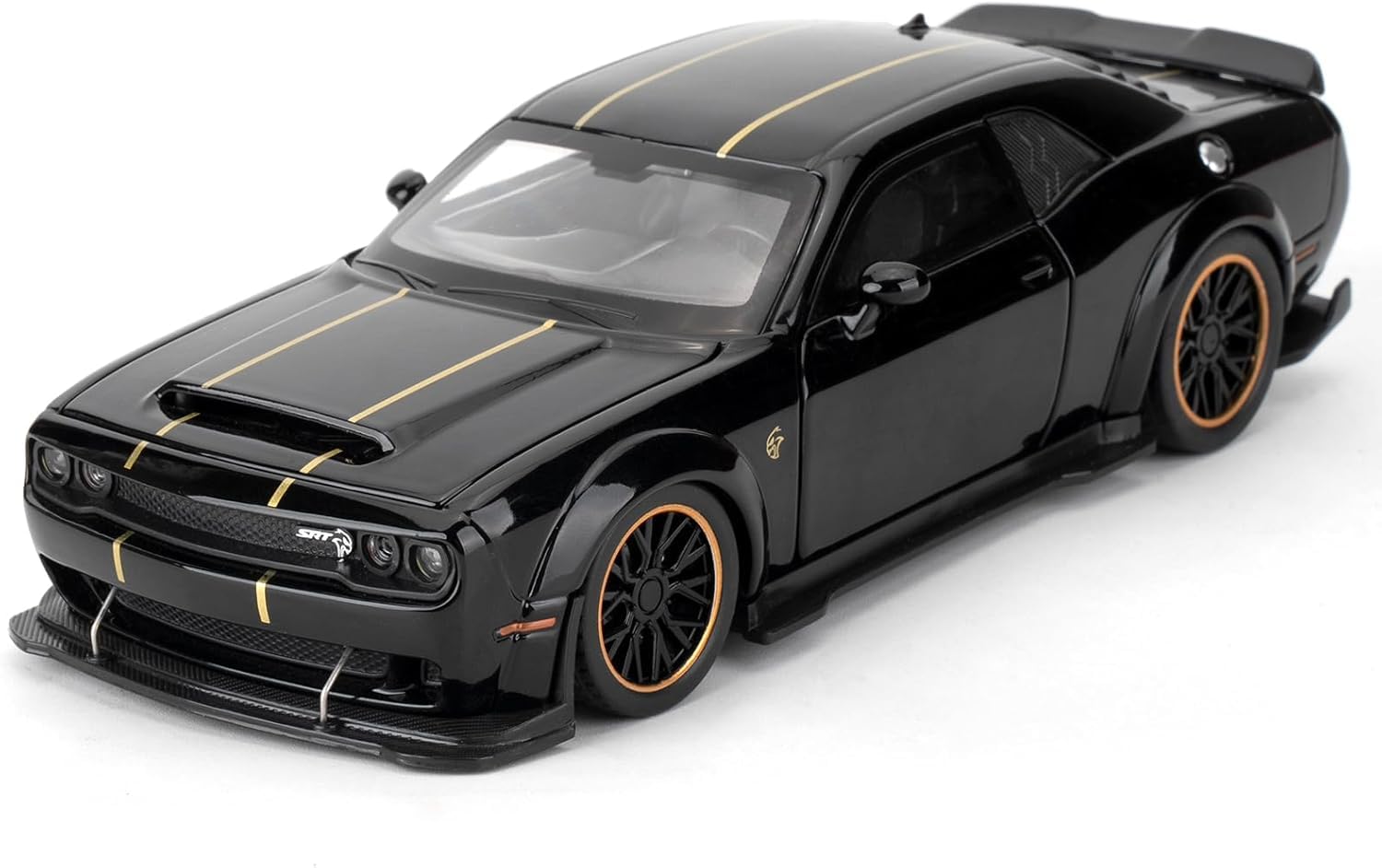 Hellcat 1:32 Scale Dodge Challenger Die-Cast Metal Toy Model Car for Kids - Pull Back Mechanism, Birthday Gift for 3+ Year Old Boys (Hellcat Black)-picture-13