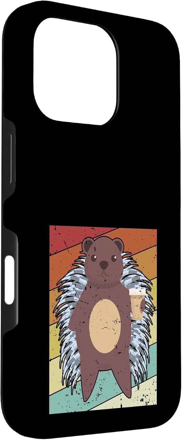 Retro Hystricidae Spiked Animal North American Porcupine Case for iPhone 16 Pro image 3