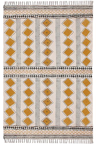 Carpette lavable en coton faite à la main 152x213 cm solution sol propre buanderie