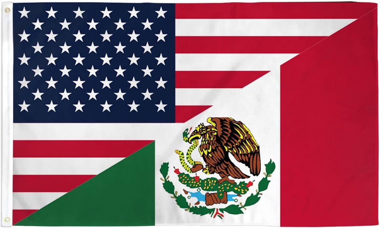Durable 3x5FT USA Mexico Flag Friendship Mexican Latin Latino American