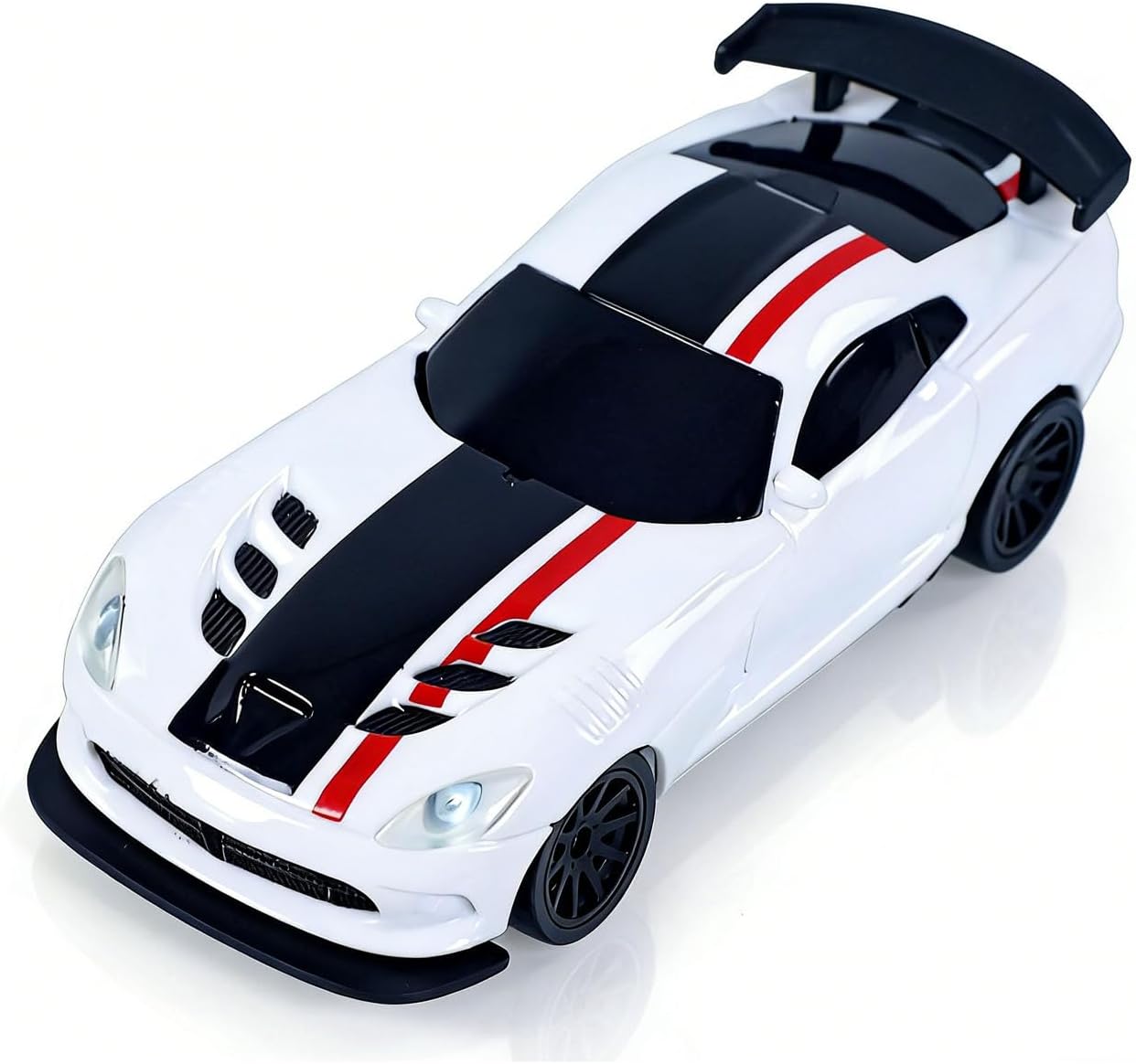 1:43 Remote Control Drift Car LED Effects RC Racing Vehicles AWD Battery Charger Mini Model Toy for Enthusiasts and New Players, Hobby Grade Model for Ages 14+(White)