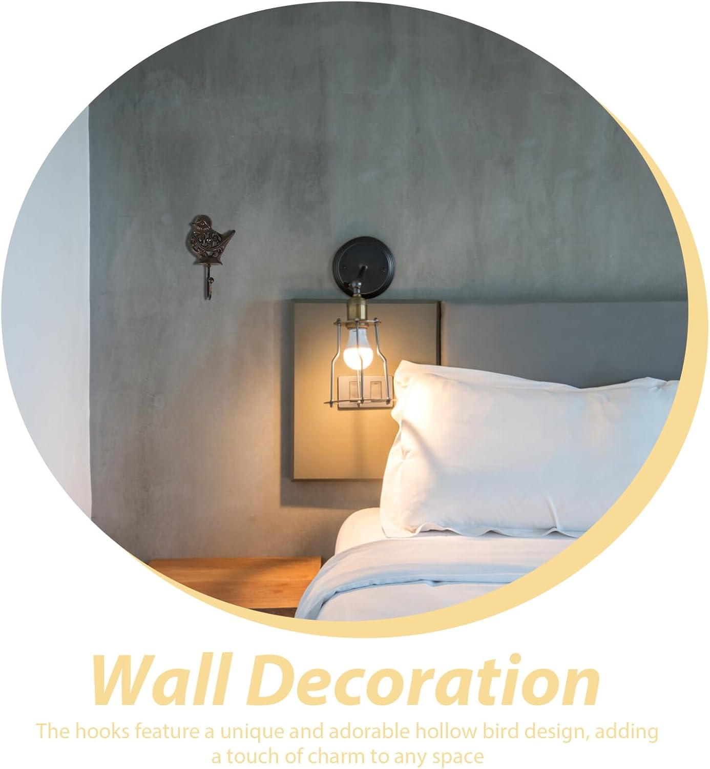 4pcs Cast Metal Avian Wall Hooks Decorative Retro Coat Hangers Vintage Umbrella Holder for Entryway Bedroom Purse Towel Hanging