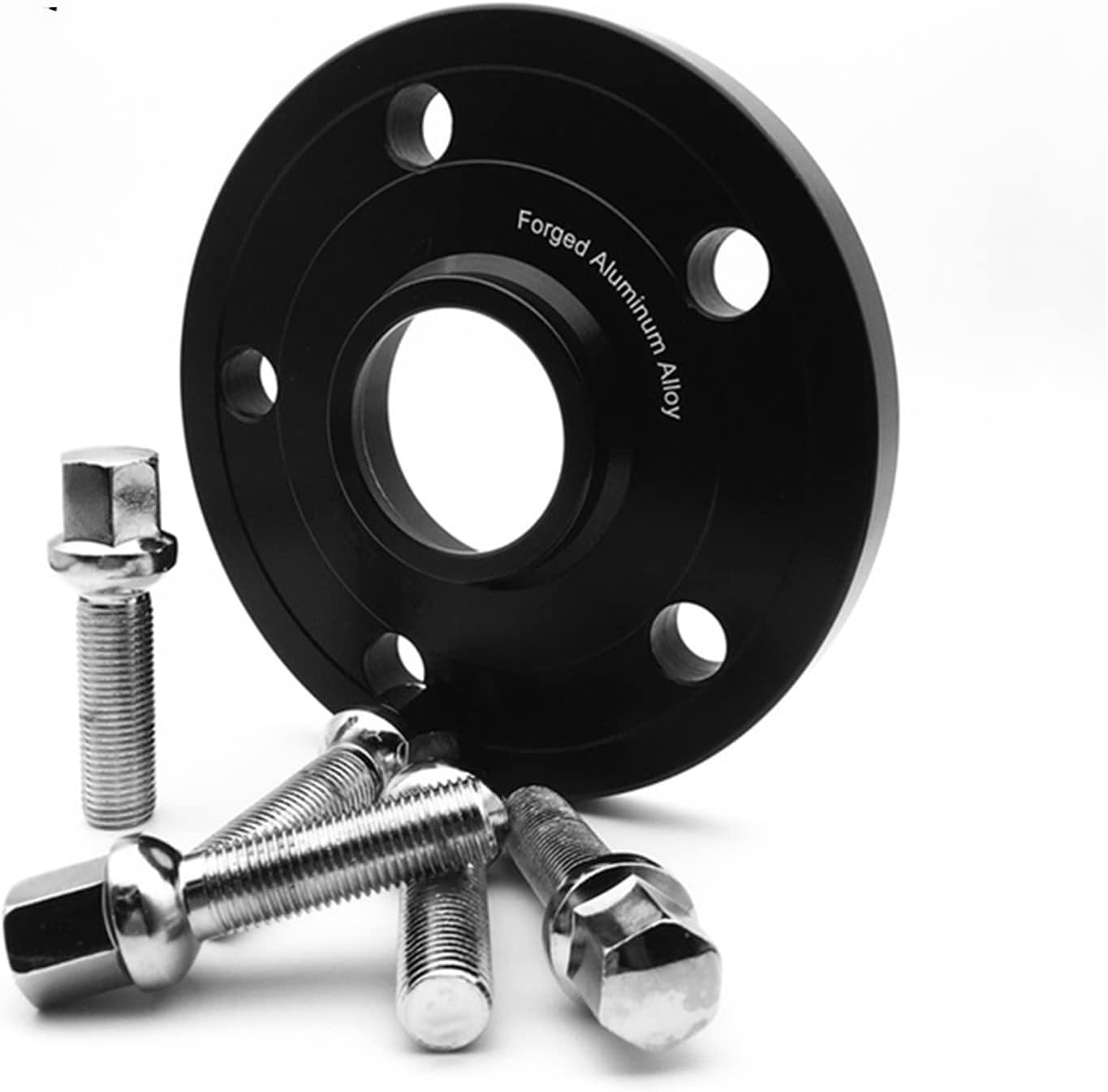 Wivplex 1 Piece Embers Black Aluminum Alloy Wheel Spacer 5x112 CB 66.6mm Wheel Gasket Flange, for Mercedes-Benz, for BMW, for, Wheel Spacers(15mm black adapter)