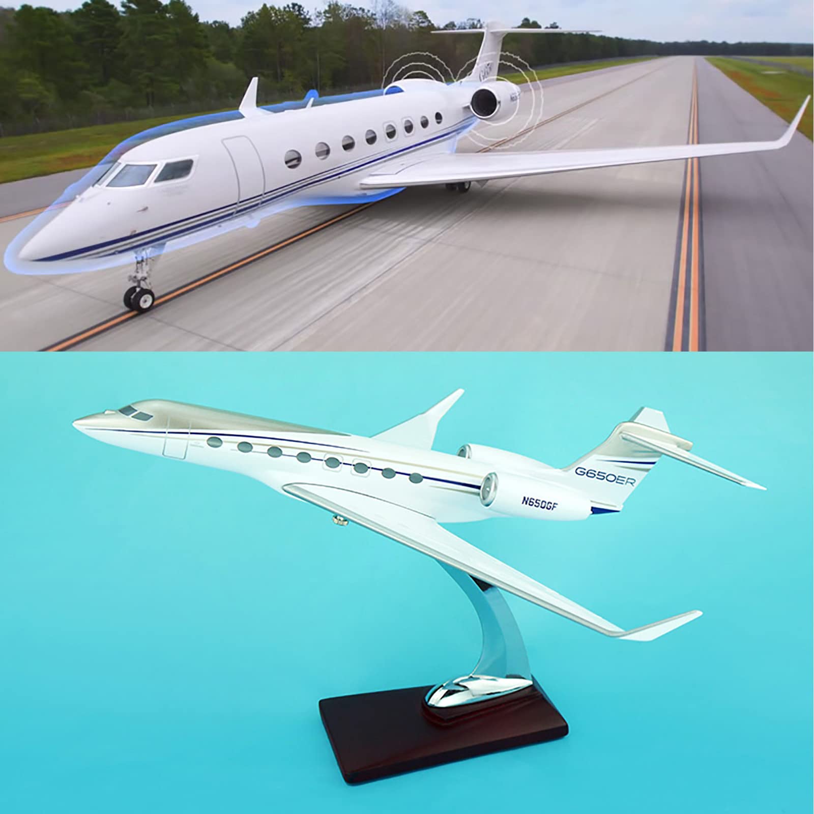 Amazon.co.jp: 1:100スケールガルフストリームG650模型飛行機模型