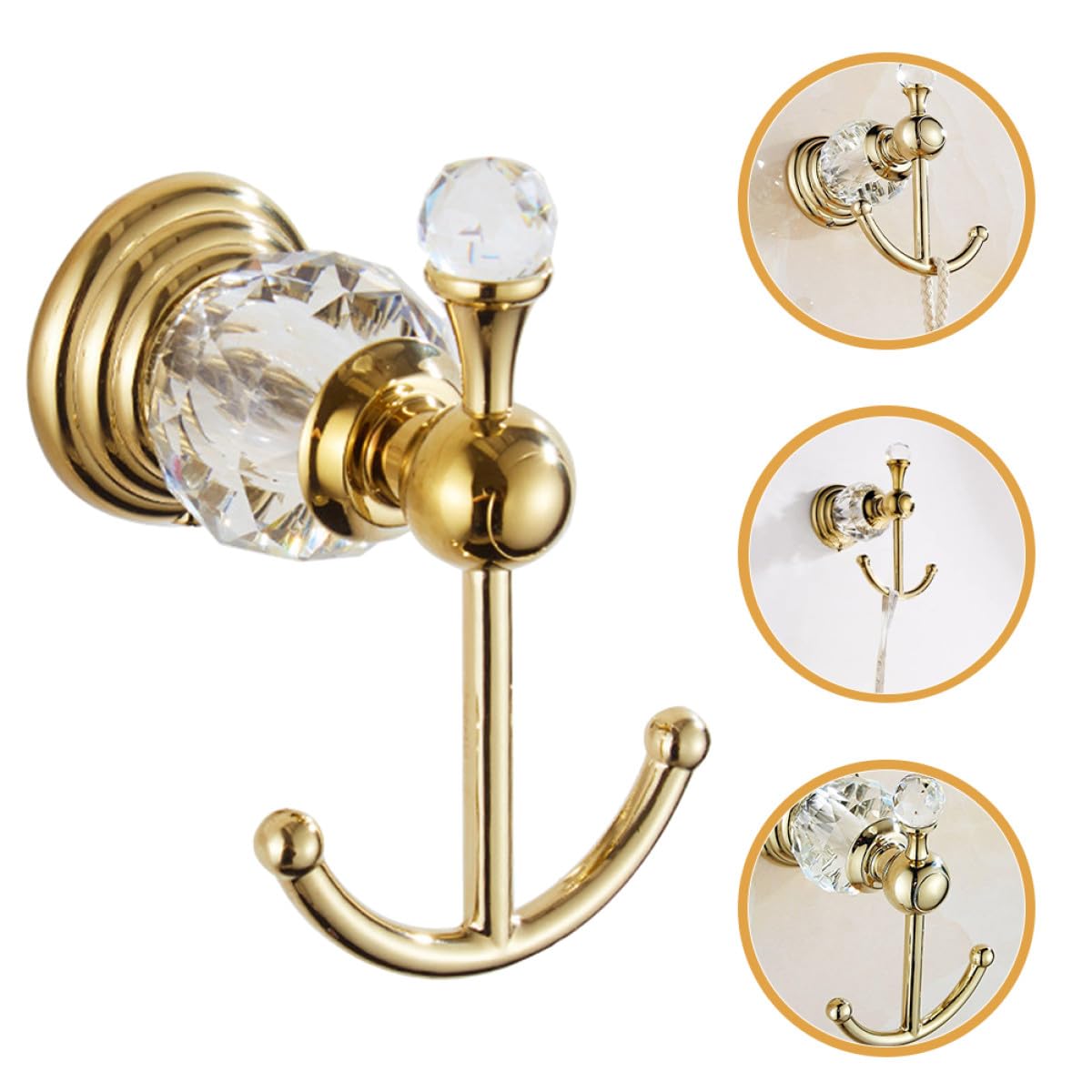 VALICLUD Gancho de Pared Dorado de Acero Inoxidable para Ropa y Toallas, Resistente Superficie Lisa sin Rebabas, Adecuado para Cocina y Pasillo Moderno