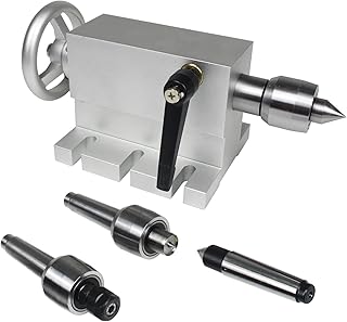 CNCTOPBAOS 65mm Lathe Center Morse Taper 2 Live Center Movable MT2 Tailstock with 4pcs Replaceable Heads For CNC 4h Axis Engraving Machine Woodworking