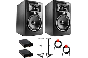JBL Professional 305P MkII Powered Studio Monitor Bundle with Essential Accessories (Pair)