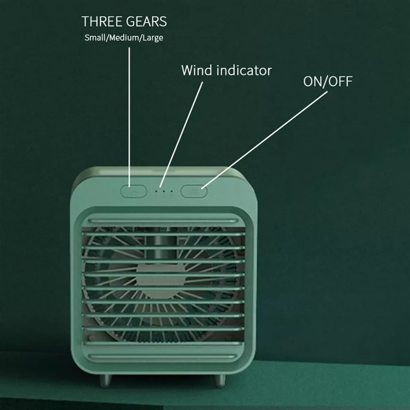 Condizionatore d'Aria Portatile, Raffrescatore d'Aria Portatile, Ventilatore, Condizionatore, Luce, Raffreddamento da scrivania, Umidificatore, Purificatore, Auto, Ufficio