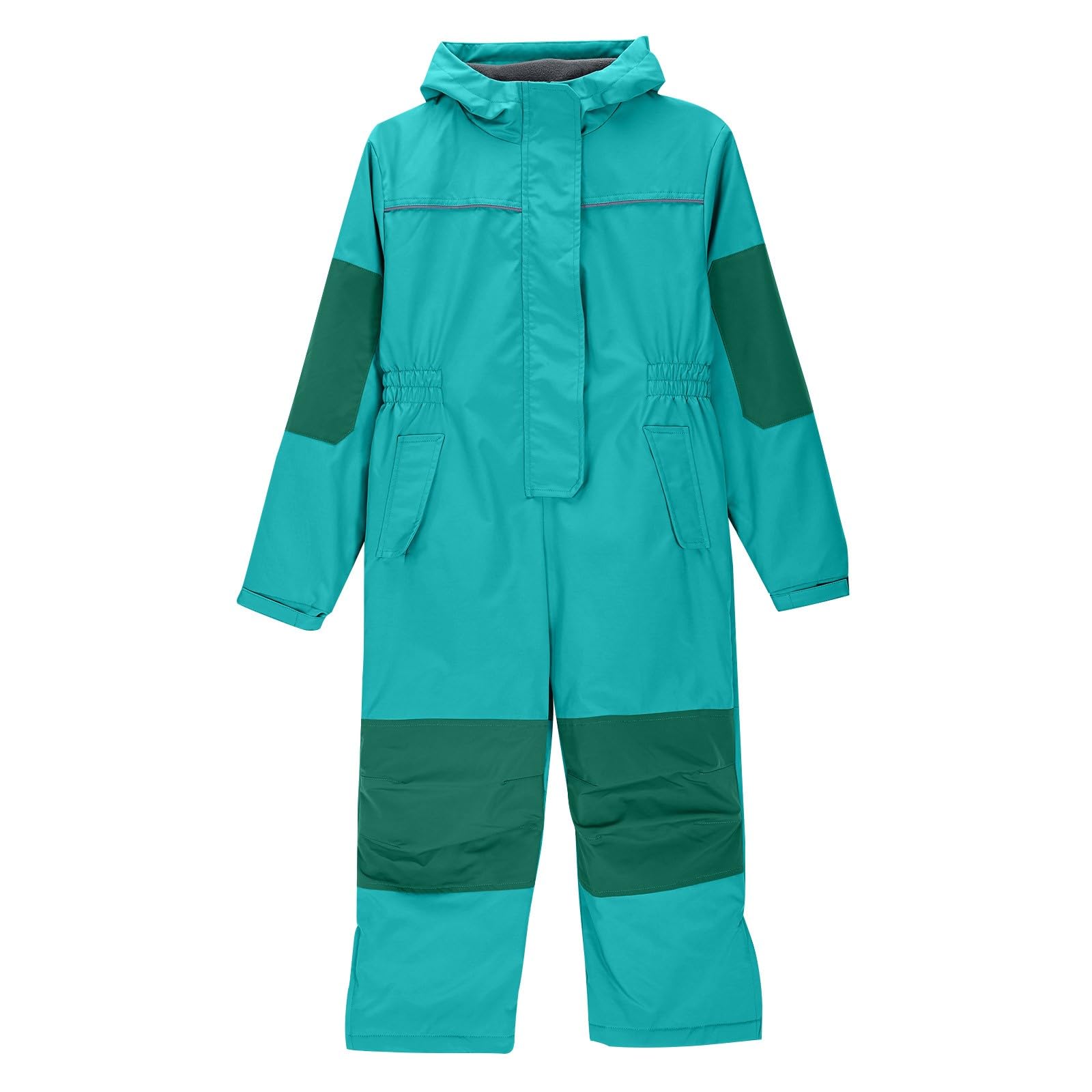EMATOP Schneeanzug Kinder Unisex Skianzug Warm Einteilige Schneeoverall | Jungen Mädchen Softshellanzug, mit Kapuze Taschen, Skioverall, Winddicht Wasserdicht Funktionsanzug, Sport Klassisch Anzug